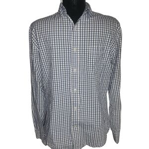 Roots Canada White And Blue Checkered Shirt M